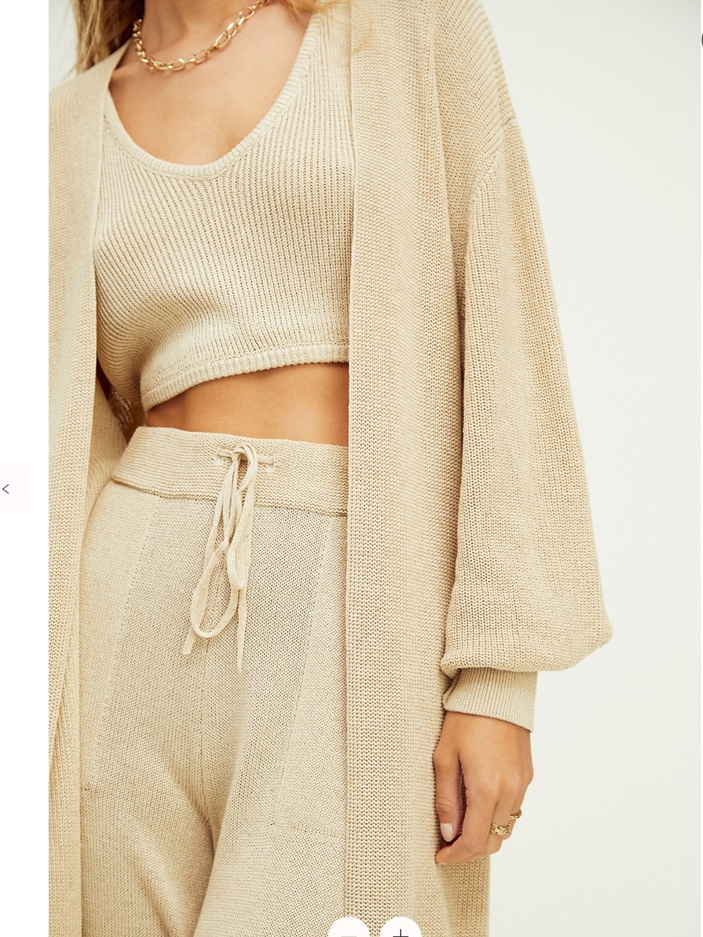 NWT Free People Living In This Sweater longline duster cardigan Small Beige - Picture 4 of 10